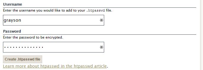 Encrypted password generator form