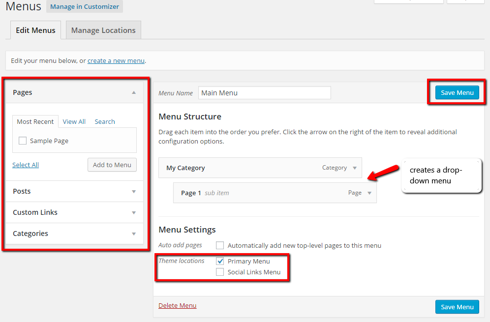 WordPress Menu Customizer