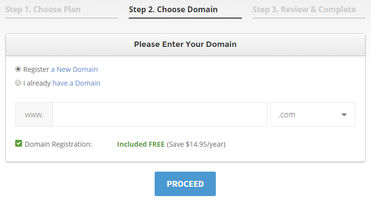 SiteGround hosting step 2