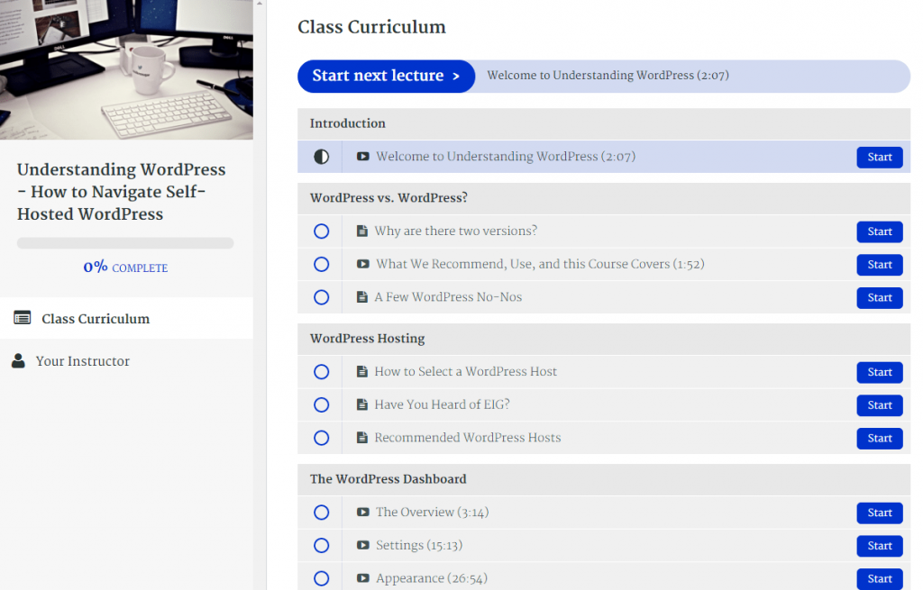 Understanding WordPress Course curriculum